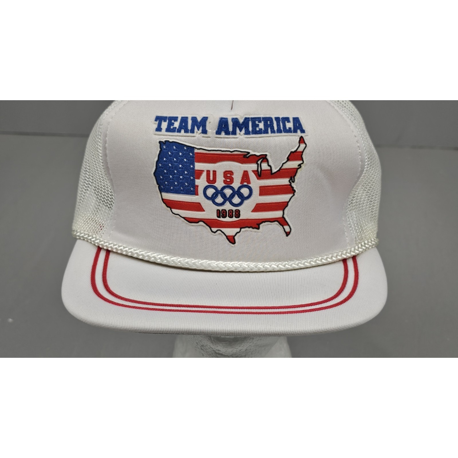Vintage Team America Usa Olympics 1988 Trucker Hat Snapback Clutch Mesh Cap — image 2 of 7
